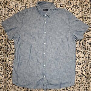 GAP Chambray Button Down Shirt Blue Mens XL Normcore Minimalist Preppy Casual